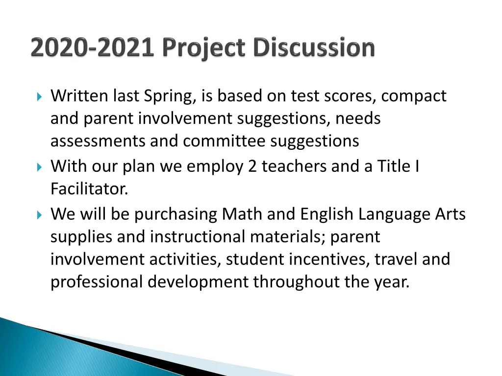 written last spring is based on test scores