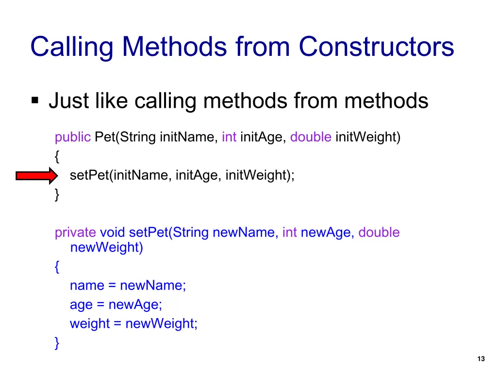 calling methods from constructors