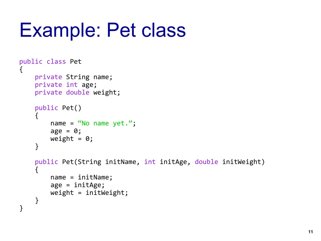 example pet class