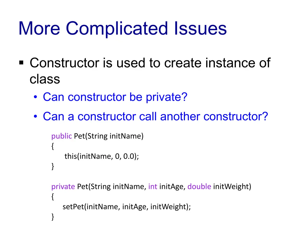 more complicated issues