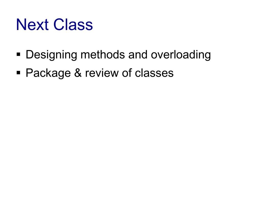 next class