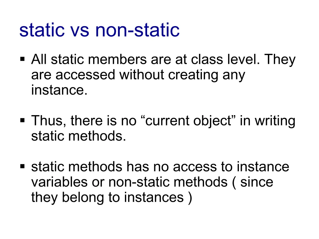 static vs non static
