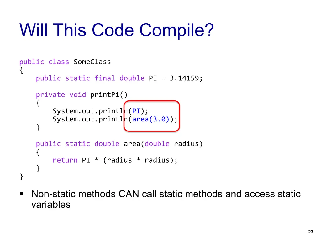 will this code compile 2