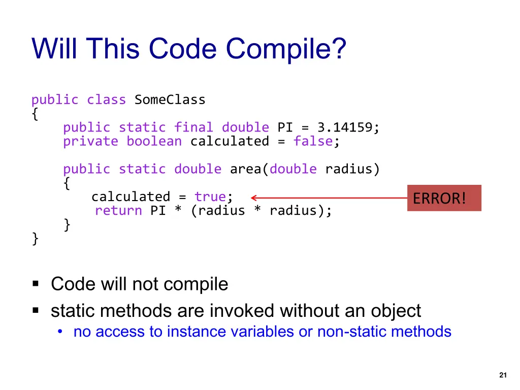 will this code compile