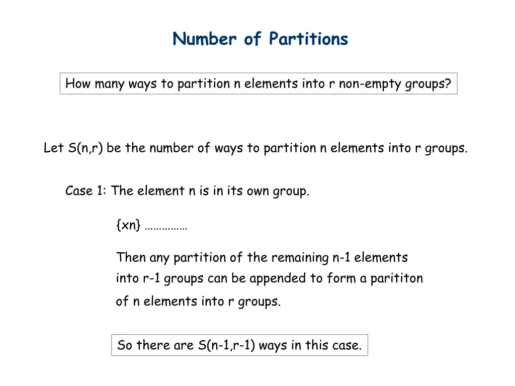 number of partitions 1