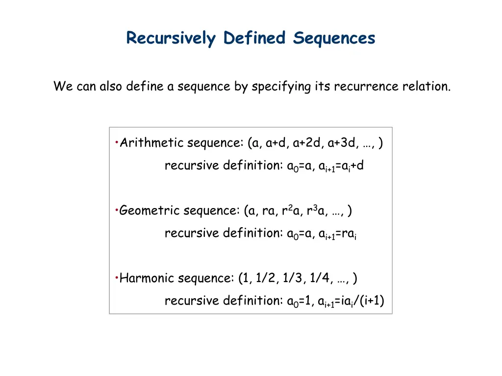 recursively defined sequences