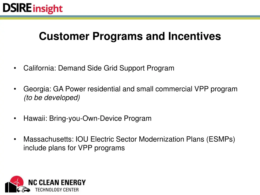 customer programs and incentives