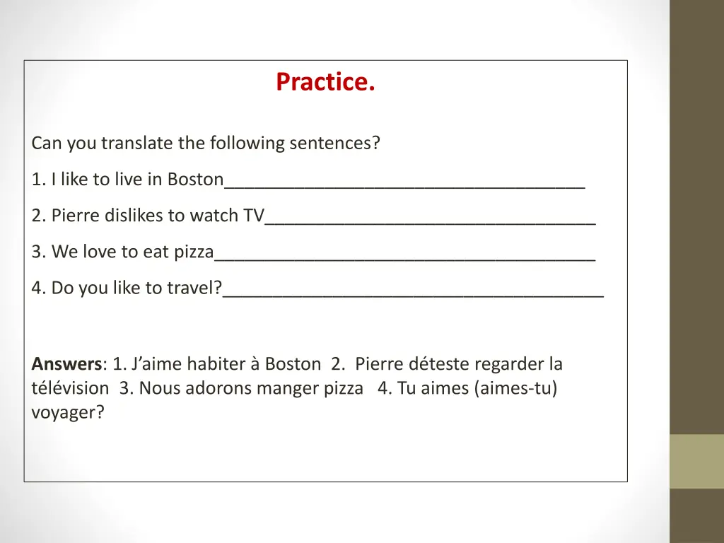 practice