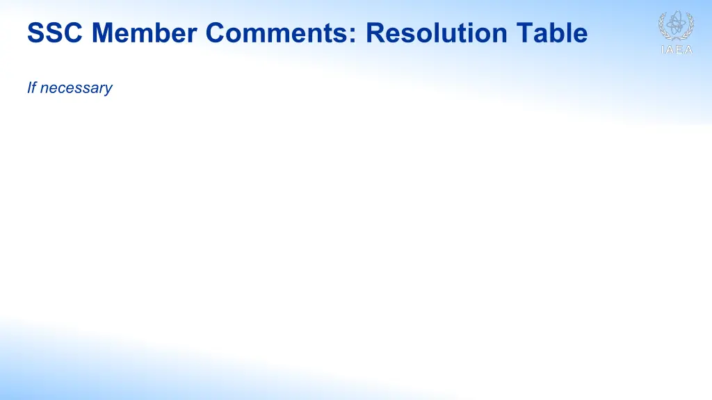 ssc member comments resolution table