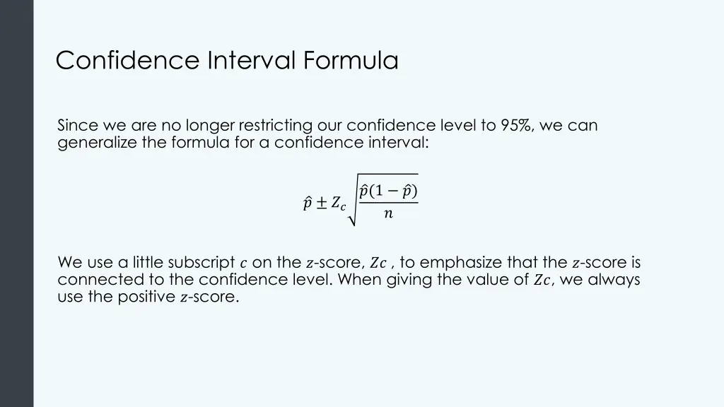 confidence interval formula