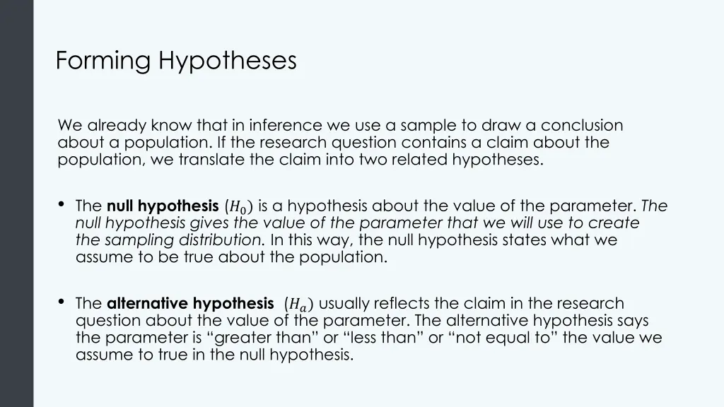 forming hypotheses