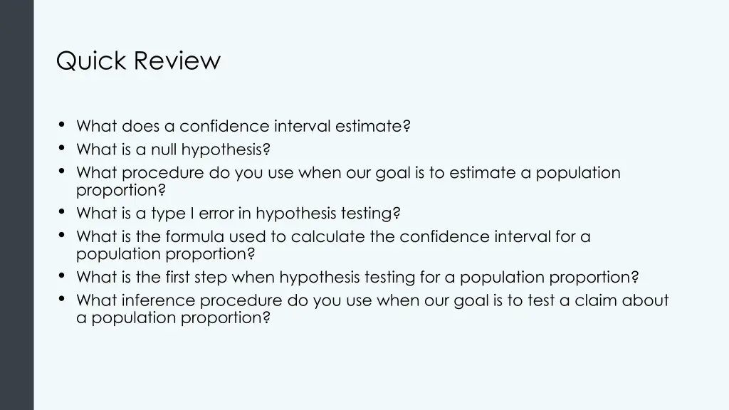 quick review