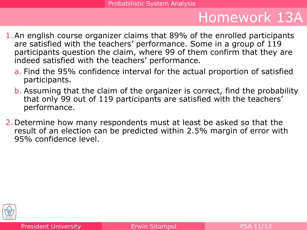 probabilistic system analysis 1