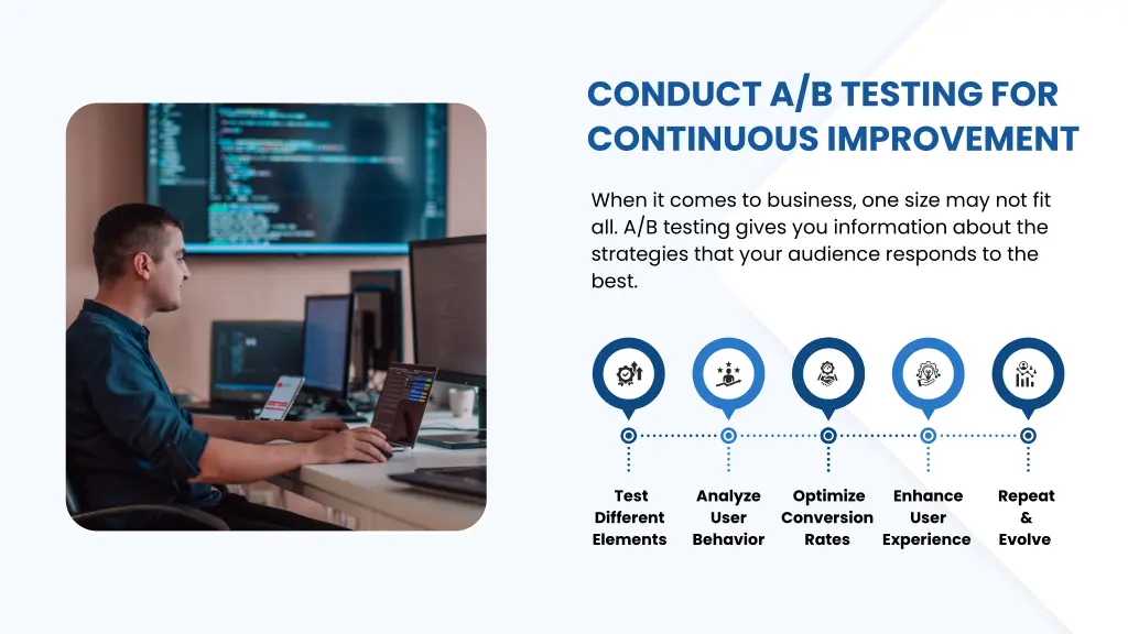 conduct a b testing for continuous improvement