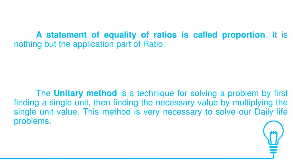a statement of equality of ratios is called