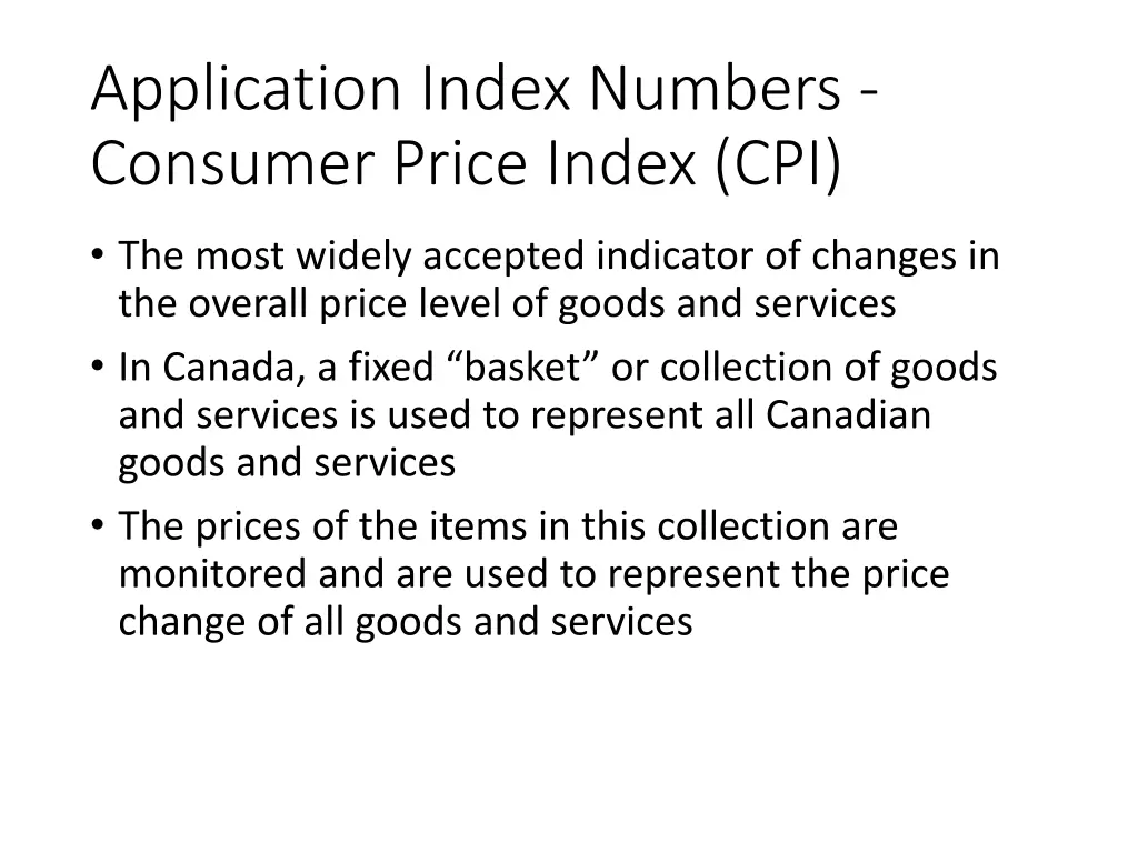 application index numbers consumer price index cpi