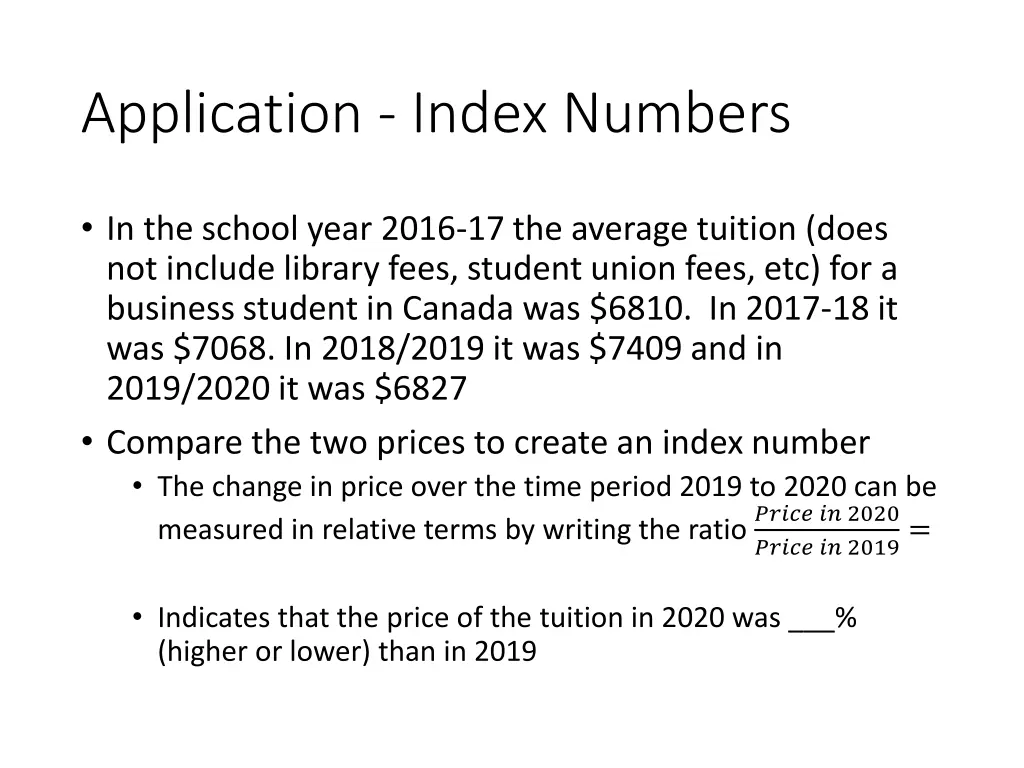 application index numbers