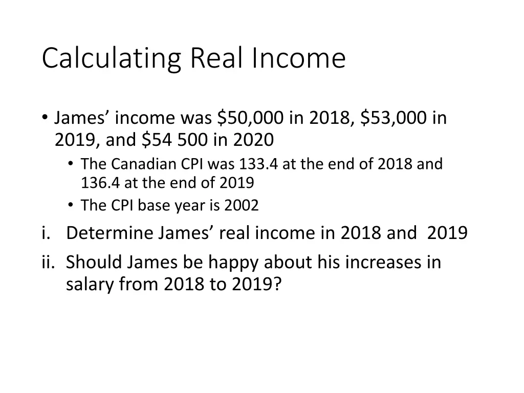 calculating real income 1