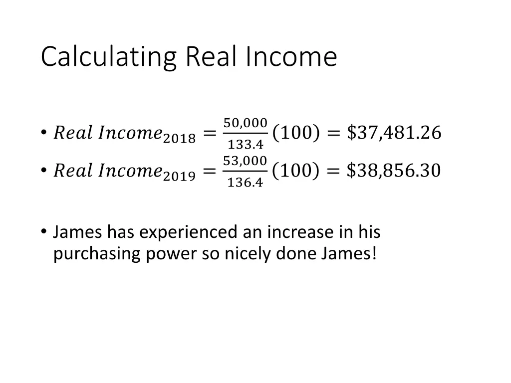 calculating real income 2