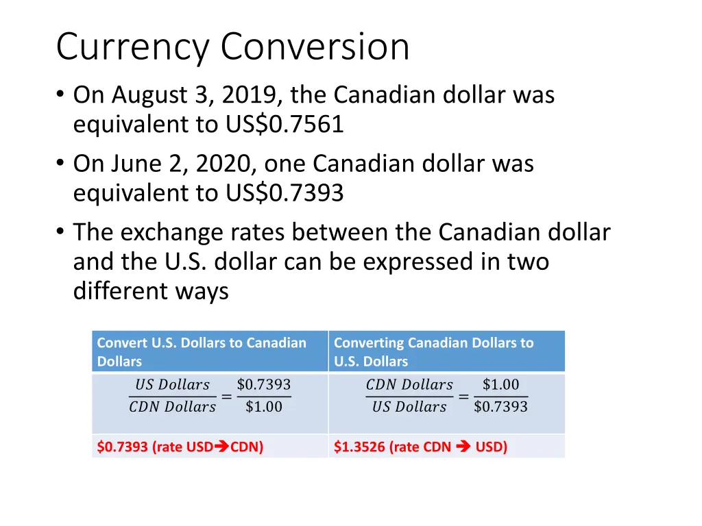 currency conversion on august 3 2019 the canadian