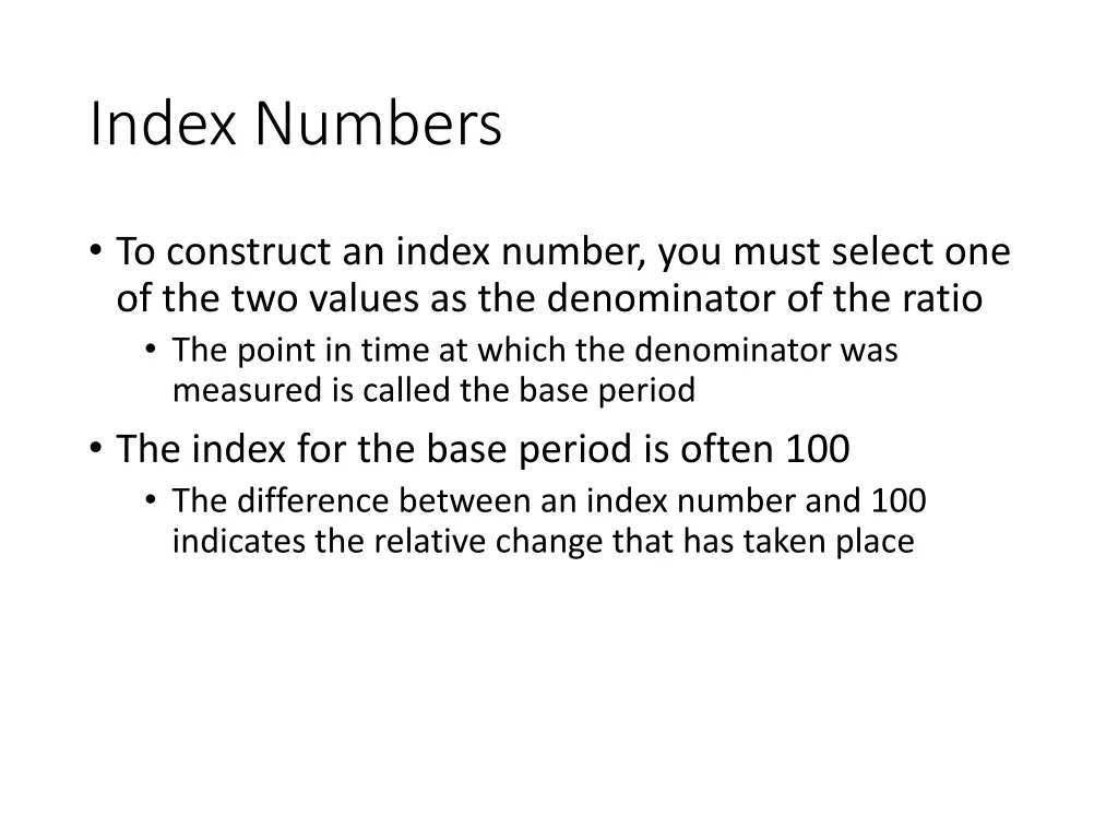 index numbers