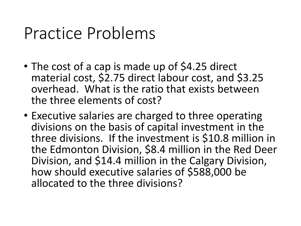 practice problems