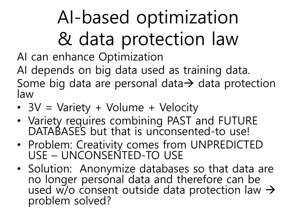 ai based optimization data protection