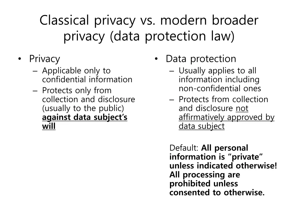classical privacy vs modern broader privacy data