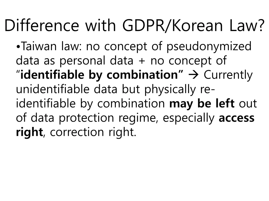 difference with gdpr korean law taiwan