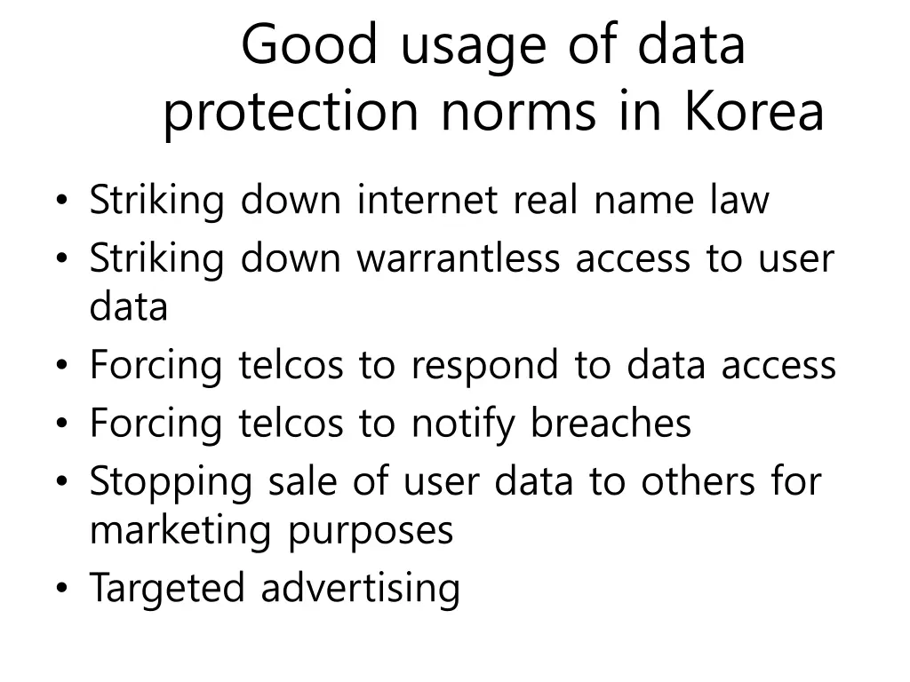 good usage of data protection norms in korea