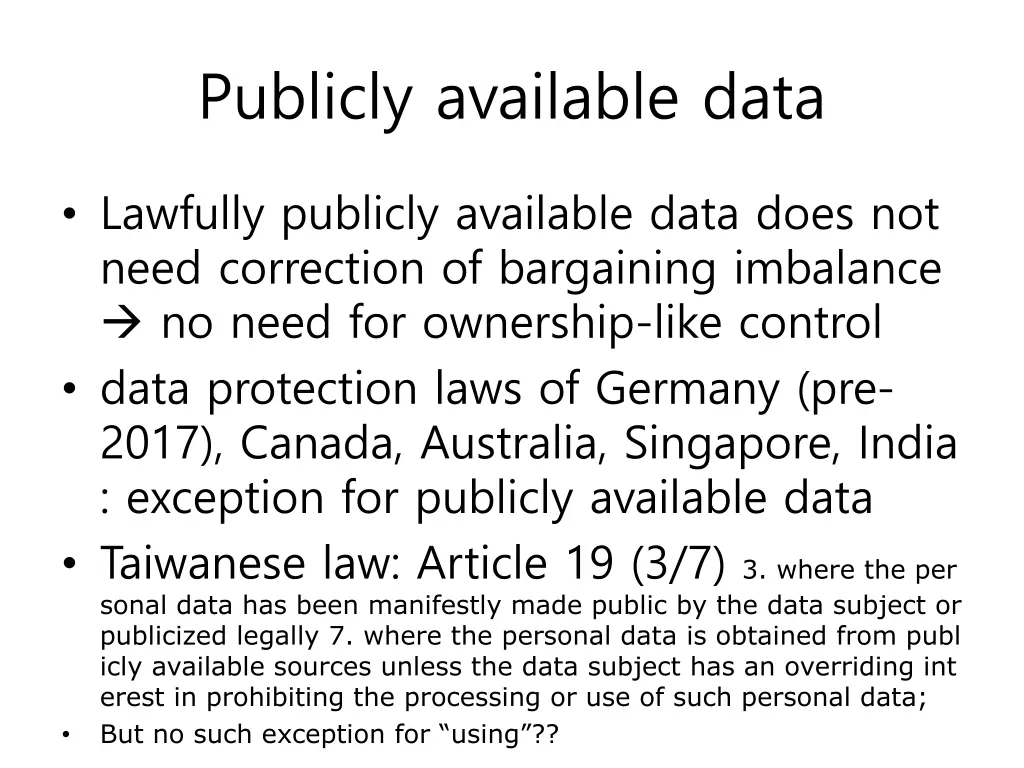 publicly available data