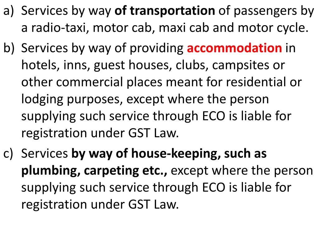 a services by way of transportation of passengers