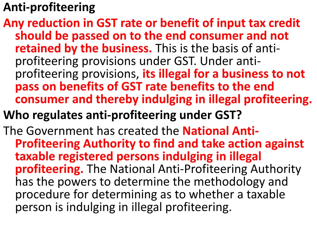 anti profiteering any reduction in gst rate