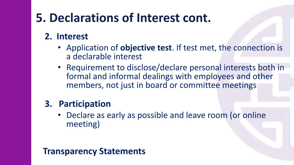 5 declarations of interest cont 1