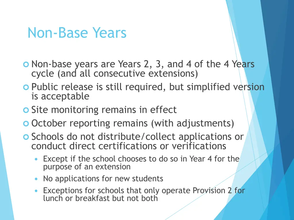 non base years