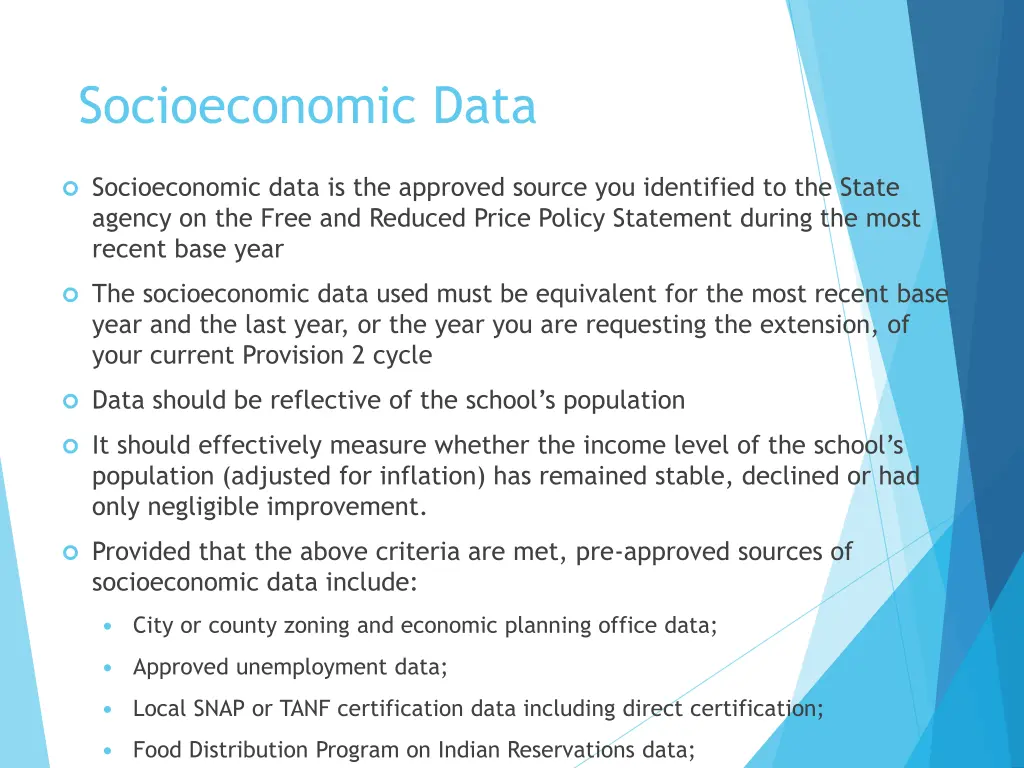 socioeconomic data