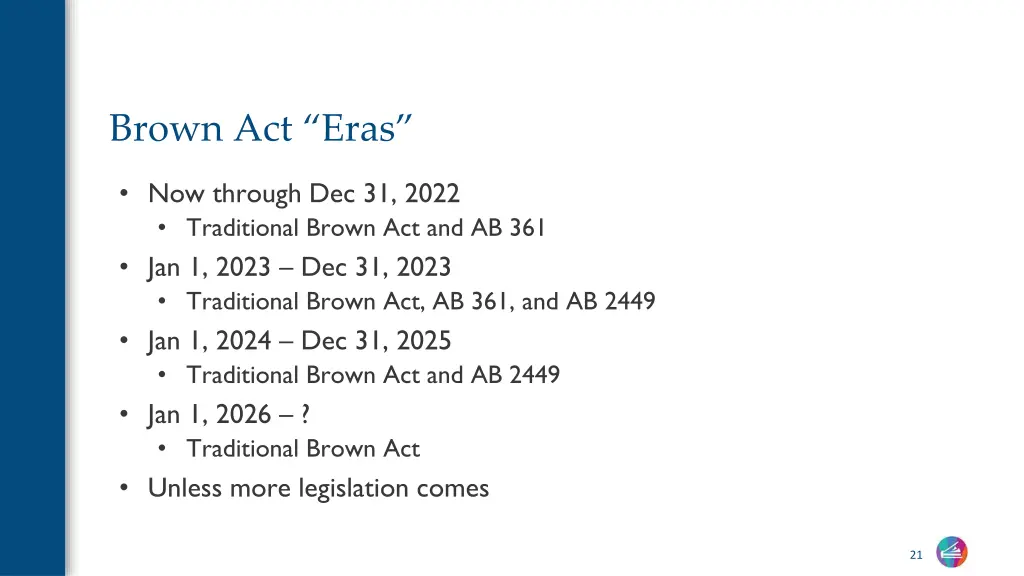 brown act eras