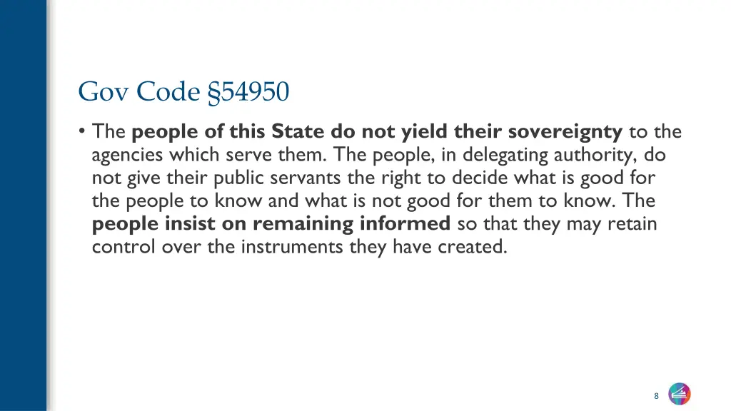 gov code 54950 the people of this state