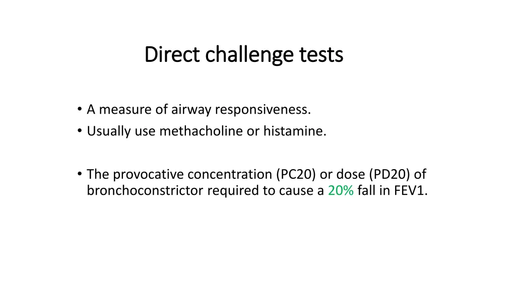 direct challenge tests direct challenge tests