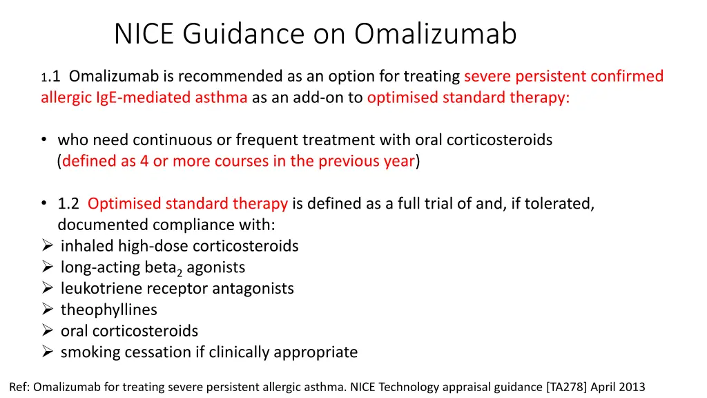 nice guidance on omalizumab