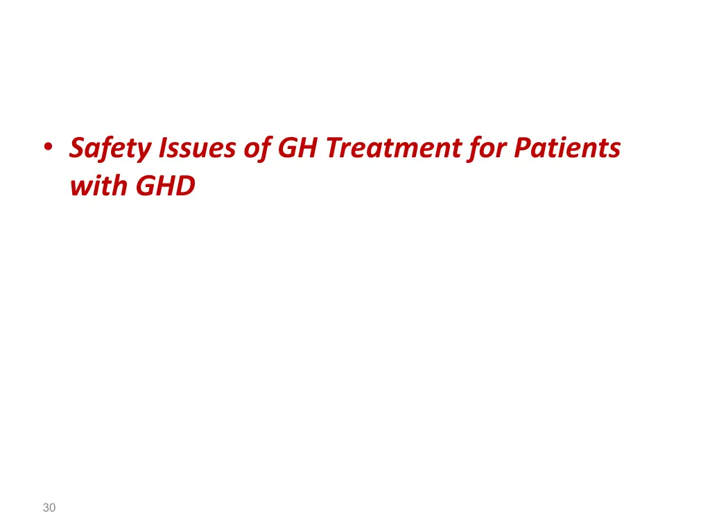 safety issues of gh treatment for patients with