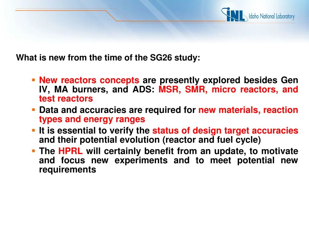 what is new from the time of the sg26 study