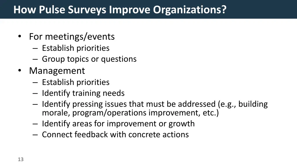 how pulse surveys improve organizations