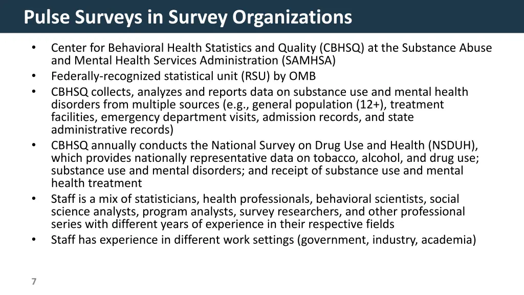 pulse surveys in survey organizations
