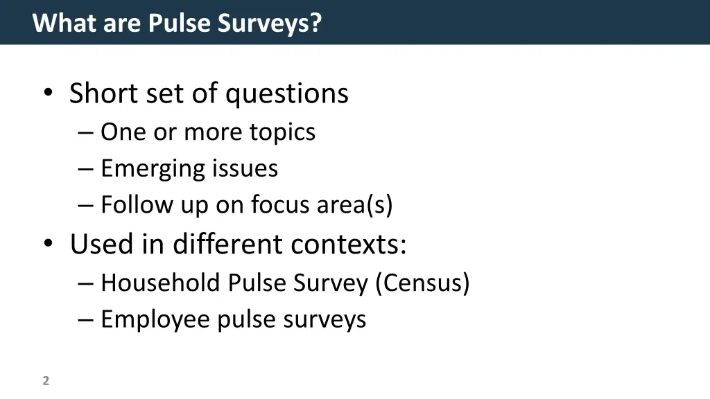 what are pulse surveys