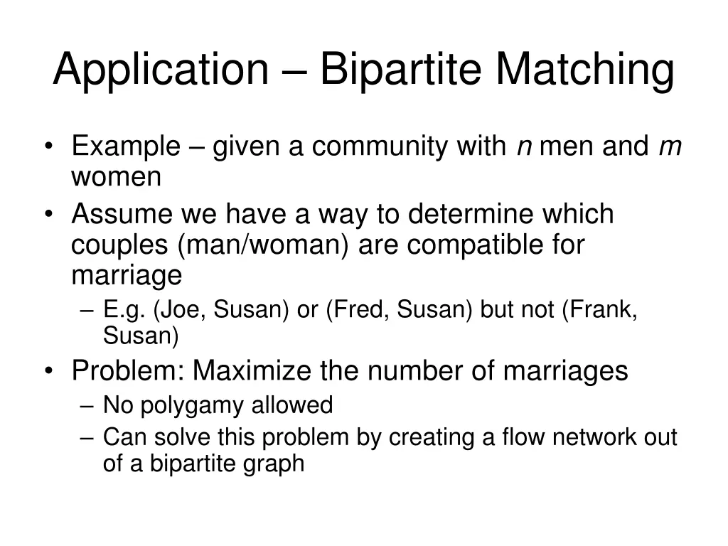 application bipartite matching