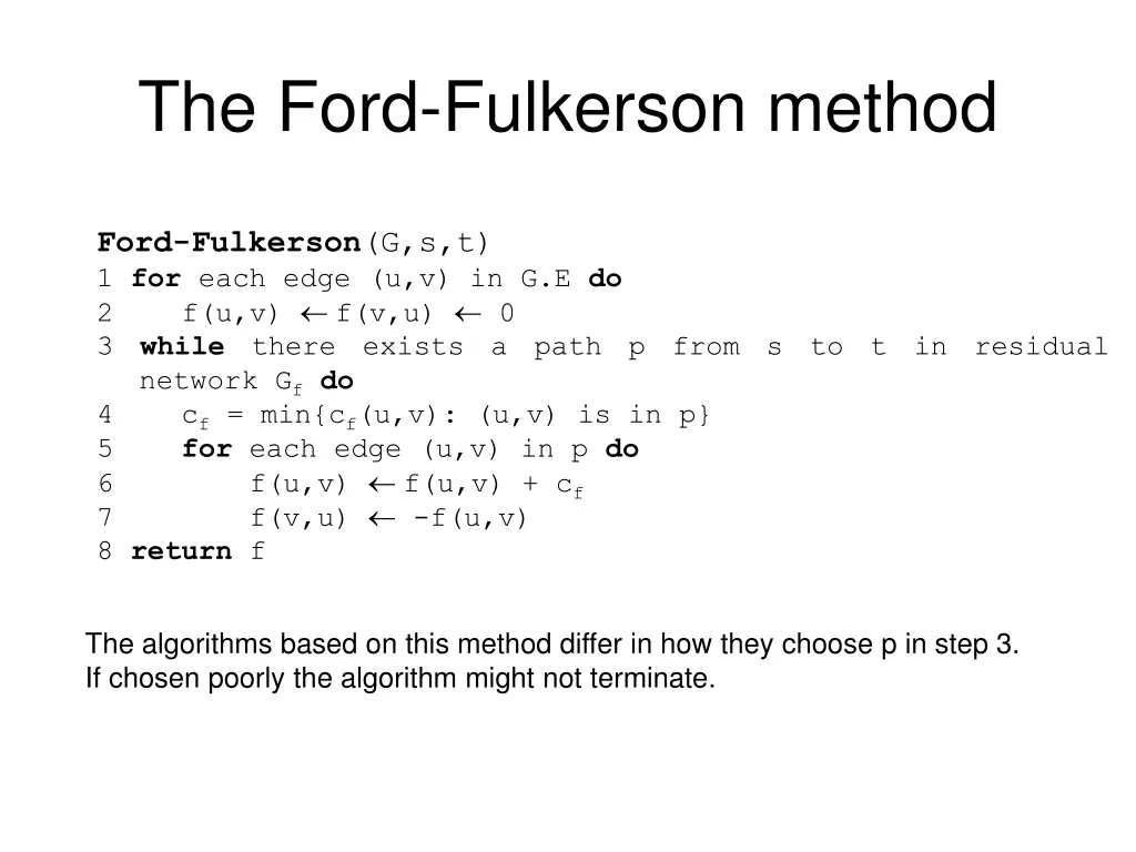 the ford fulkerson method