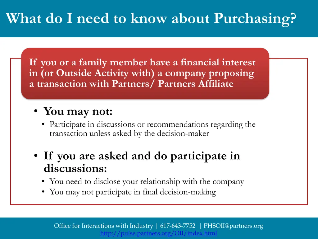 what do i need to know about purchasing