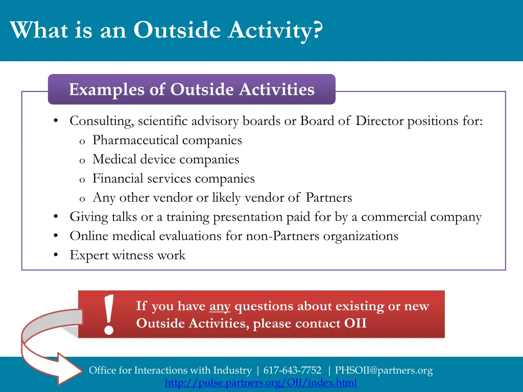 what is an outside activity 1