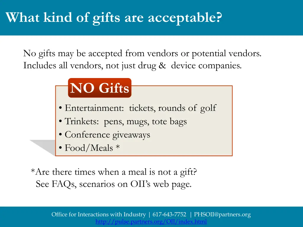 what kind of gifts are acceptable